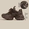 Scarpe da Tennis da Donna con Suola Spessa Casual con Lacci Zeppa Scarpe da Papà Moda Outdoor Sport Mantieni Caldo Fodera in Velluto Opzionale Sneaker