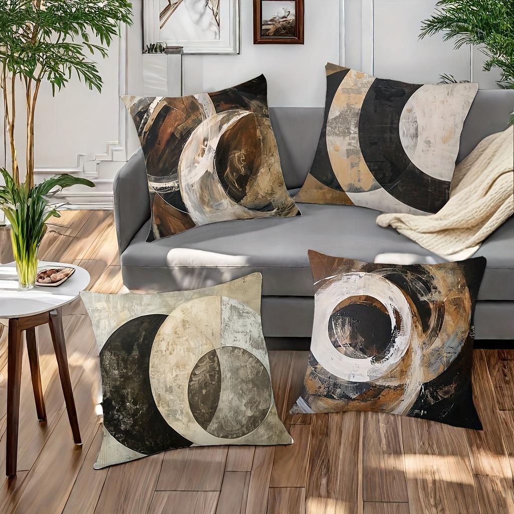 Geometric Circle Decorative Pillow Cover Super Soft Polyester Material Living Room Sofa Back Car Pillow Cover Home Decoration