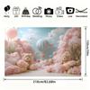 Hot Air Balloon and Cloud Design with Bear Dolls, Pink and Blue Themed Party Decorations, Birthday Party Background Decorations