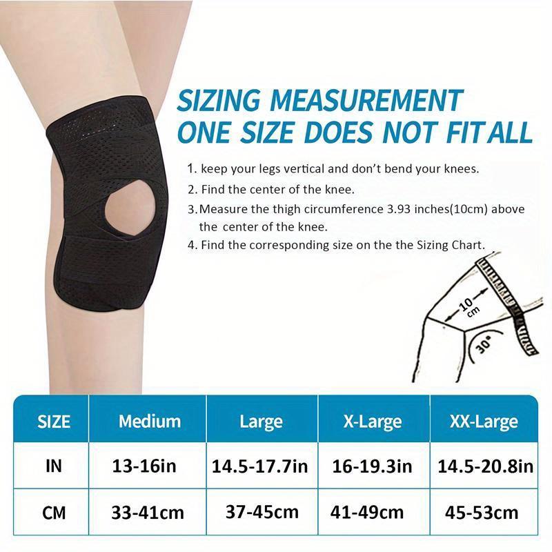Upgraded Knee Pads, Compression Knee Support with Air Mesh Fabric, Adjustable Knee Wrap with Side Stabilizers, Ultra-Soft Bandage for Sports, Running