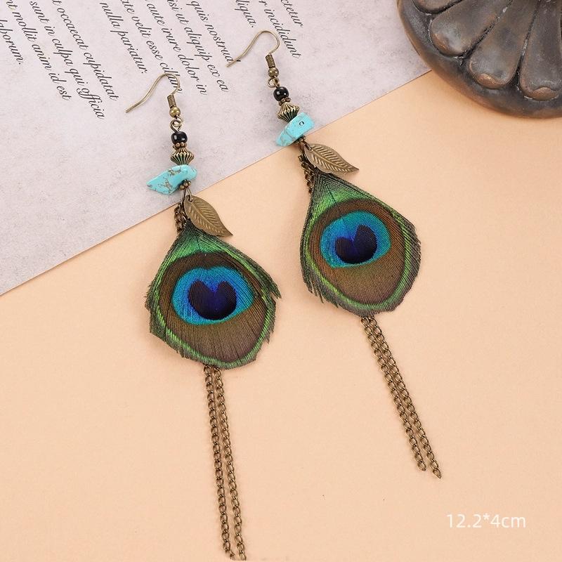 Unique Exaggerate Feather Earrings Creative Feathers Long Earrings Trendy Boho Big Earrings Women Statement Jewelry Wholesale
