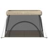 Baby Playpen with Mattress Taupe Linen Fabric