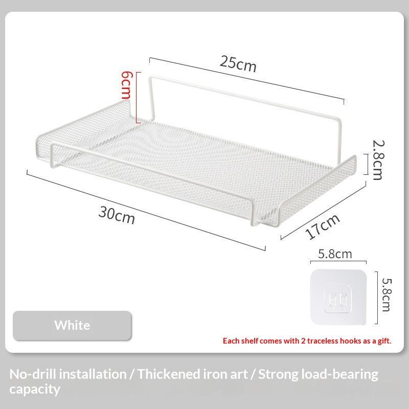 Rustproof Iron Wall Mounted Router Organizer No Drill Space Saving Storage Shelf for TV Boxes Routers Small Spaces