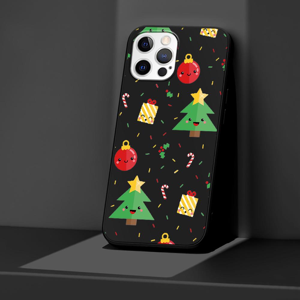 Phone Case for Apple iPhone 14 11 13 Pro Max 12 Mini XR 7 8 + SE 2020 XS 6 6s Plus 5 5s Christmas New Year Gifts Elk Snow Cover