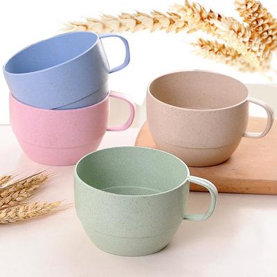 Tazza da tè in plastica in stile nordico, tazza da caffè, tè, latte, tazza da viaggio, ecologica, riutilizzabile, in paglia di grano, per spazzolino da denti