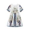 2025 Spring Girls' Daisy Court Print Dress - Children's Clothing