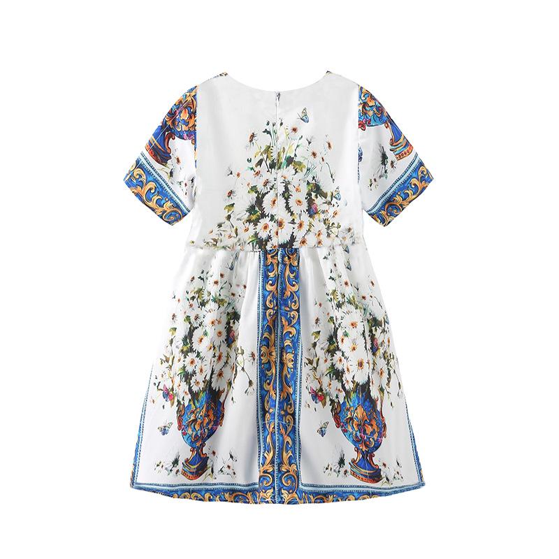 2025 Frühling Mädchen Gänseblümchen Hofdruck Kleid - Kinderbekleidung