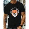 Creative Letter Animal 3D Print Short Sleeve T-shirt Summer Comfortable Fashionable Breathable Plus Size Casual Versatile Sports Men's T-shirt