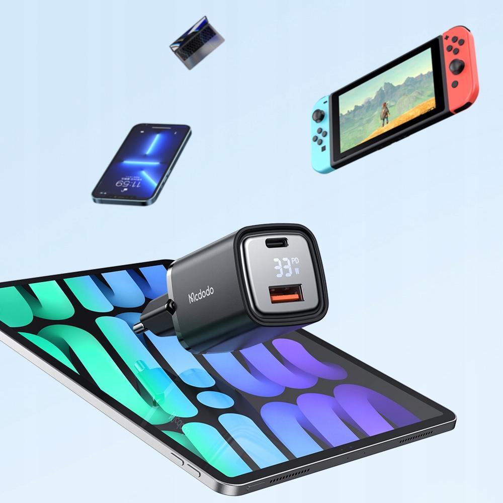 Usb/Usb-C Charger, Nano, With Display, Gan 33W Pd, Mcdodo
