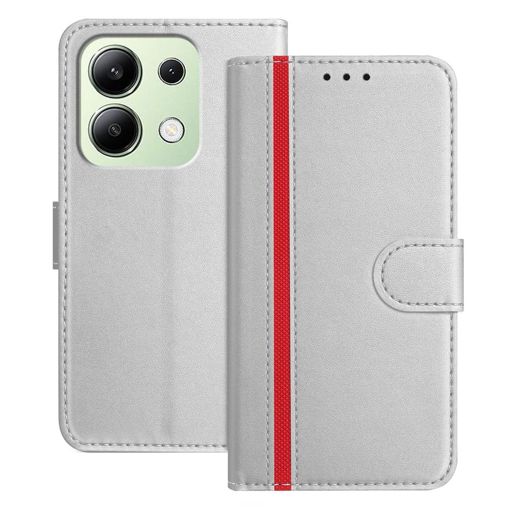 For Xiaomi Redmi Note 13 4G Phone Cases Wallet Stand Color Splicing Leather Cover with Magnetic Clasp