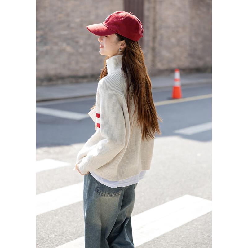 Mocana Striped Double-Zipper Knit Sweater