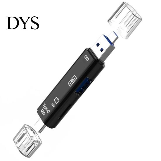 TF Card Reader Plug Play High Speed 5-In-1 USB 3.0 Type-C for Computer Micro