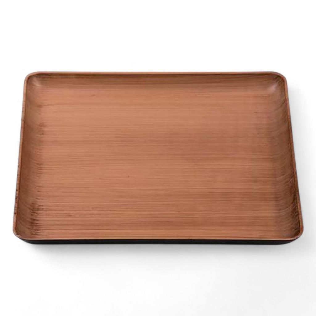 Square Tray Japanese Straight Slightly Lacquerware Made in Japan J-kitchens (Obon) Grain, Non-Slip, 45cm, 6-82-28, (ABS Resin),