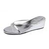 Yuanlitong fairy wind French 6cm heel drag~ thin strap toe thick bottom flip-flop slippers female sandals outside wear summer