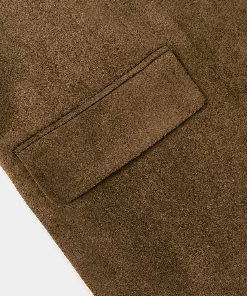 Excontainer Classic Button Suede Blazer (Khaki Brown)