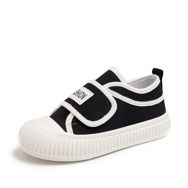 Kids Canvas Slip On Shoes Hook Loop Strap Soft Non Slip Casual Daily Walking Sneakers