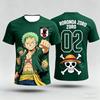 One Piece's Zoro Graphic T-shirt Japanese Anime Football Jerseys Sports Dry Quickly Men's T-Shirt Children's Clothing Tee Woman