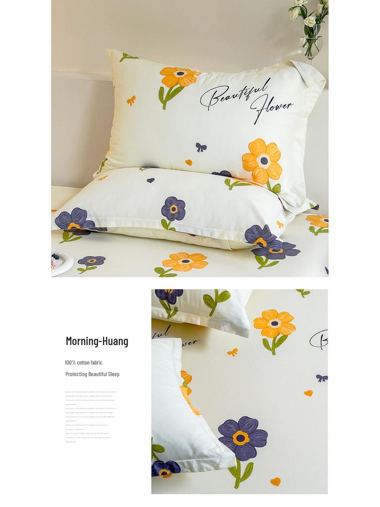 2025 New Style Pure Cotton Pillowcase Set: Simple Twill 48x74 Household Cover (Set of 2)