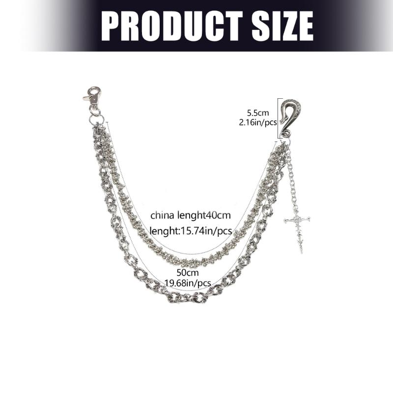 Double Layer Chain Belt Vintage Metal Body Jewelry Trouser Chain for Men and Women Alloy Unisex Gothic Waist Accessory