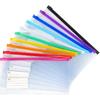 Tamaki 10 Pack Zipper Plastic Envelopes, Small Plastic Envelopes, A6 Size for Pencil Case Bulk, Bill Bag, 10 Color (9x4.7 Inch)