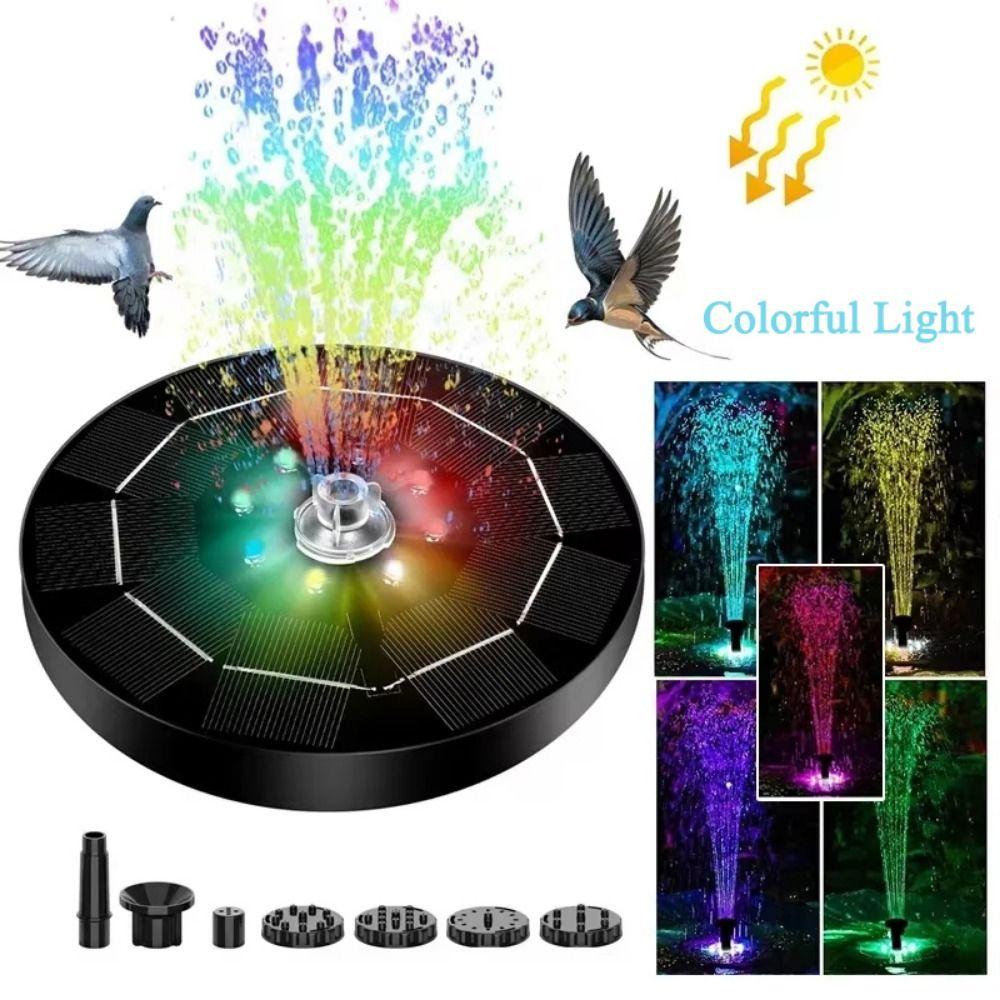 Energy-saving Fountain Water Pumps LED Colorful Light Solar Fountain Light  Indoor/Outdoor Use