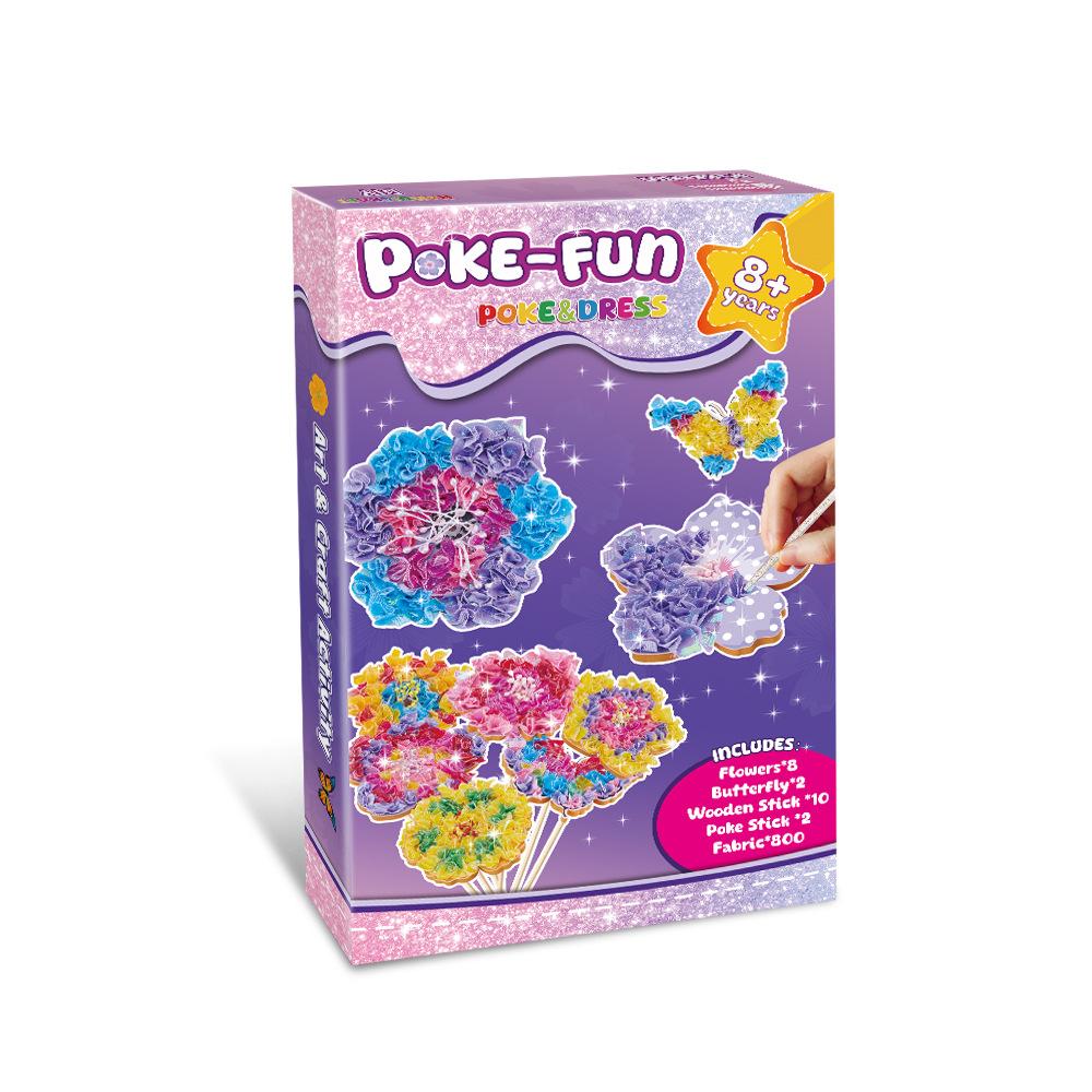 Kids Punch Flower DIY Craft Kit Creative Educational Toy Girls Art Gift Set Multicolor
