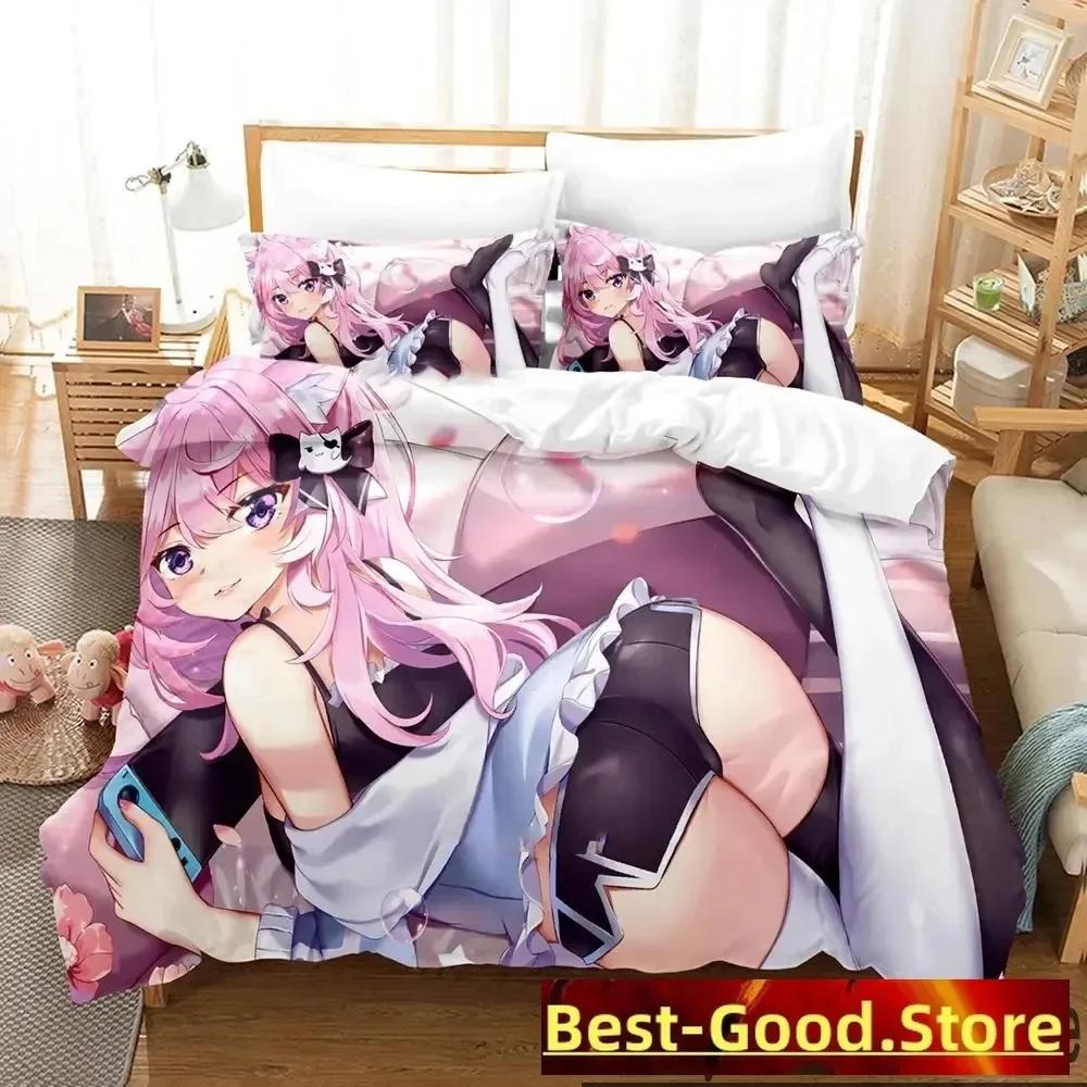 Top Anime Nyatasha Nyanners Bedding Set Printed Bed Set With Pillowcase Bed Duvet Cover Soft Single Double Queen Super King Size