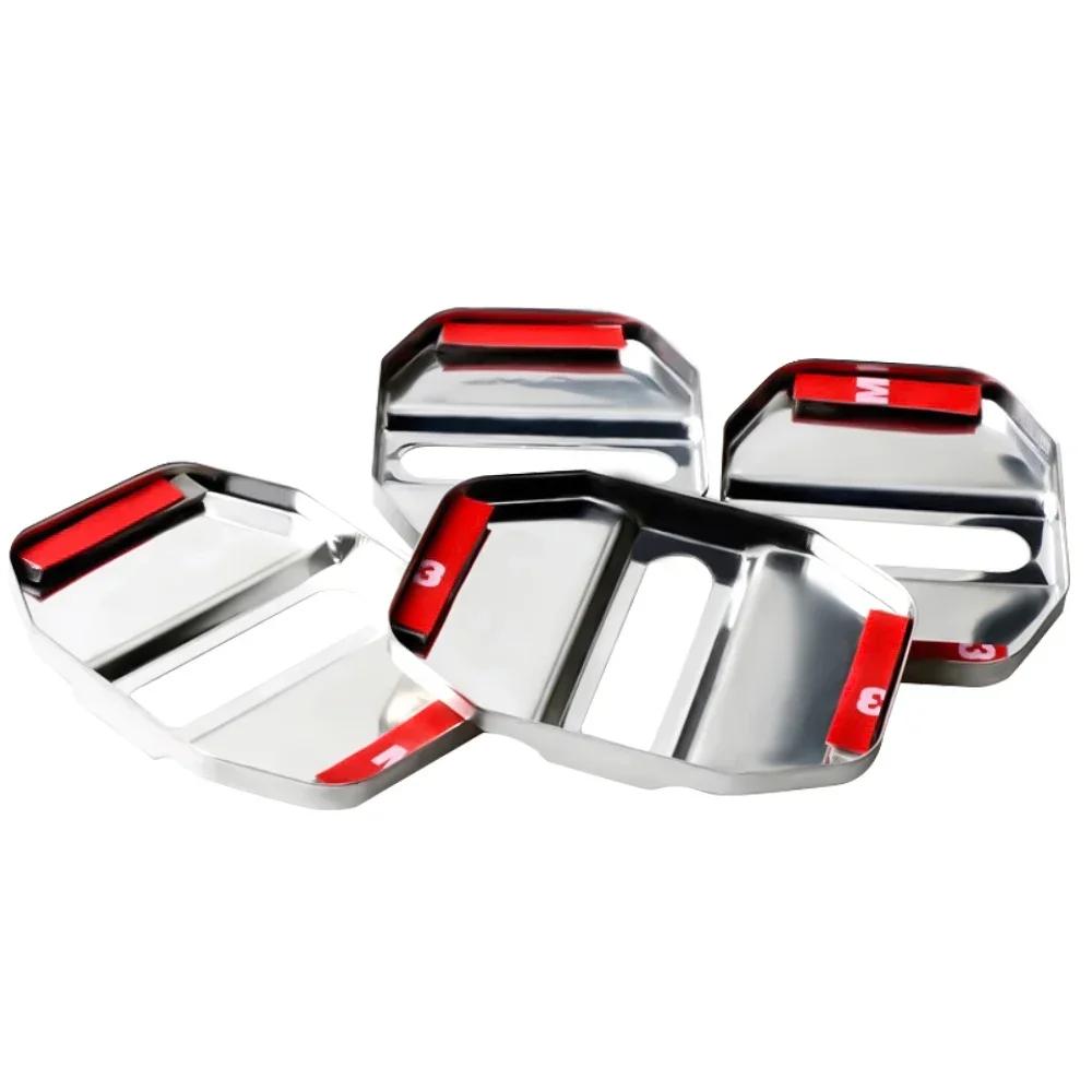 4pcs Black Door For Brabus Lock Cover BRABUS Buckle Cover Protect Case Door Lock Cover For Mercedes W205 W212 W463 W177 GLA GLC
