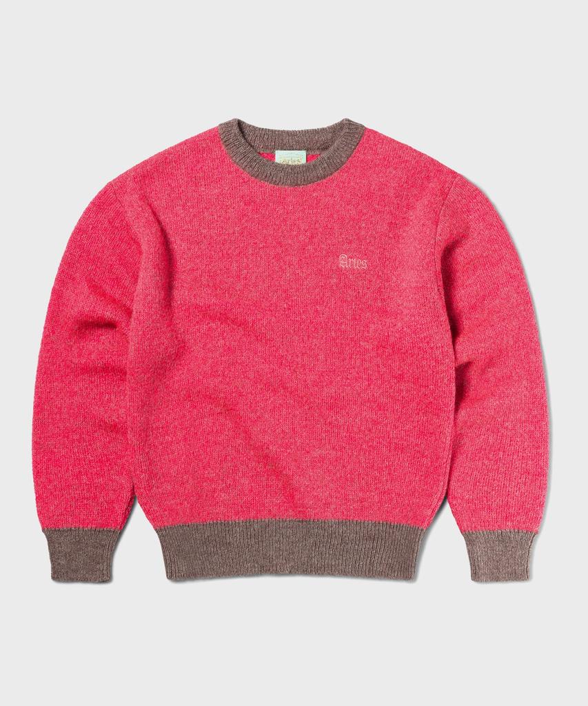 ARIES (U) Brushed Mohair Crew Neck Knit Pink