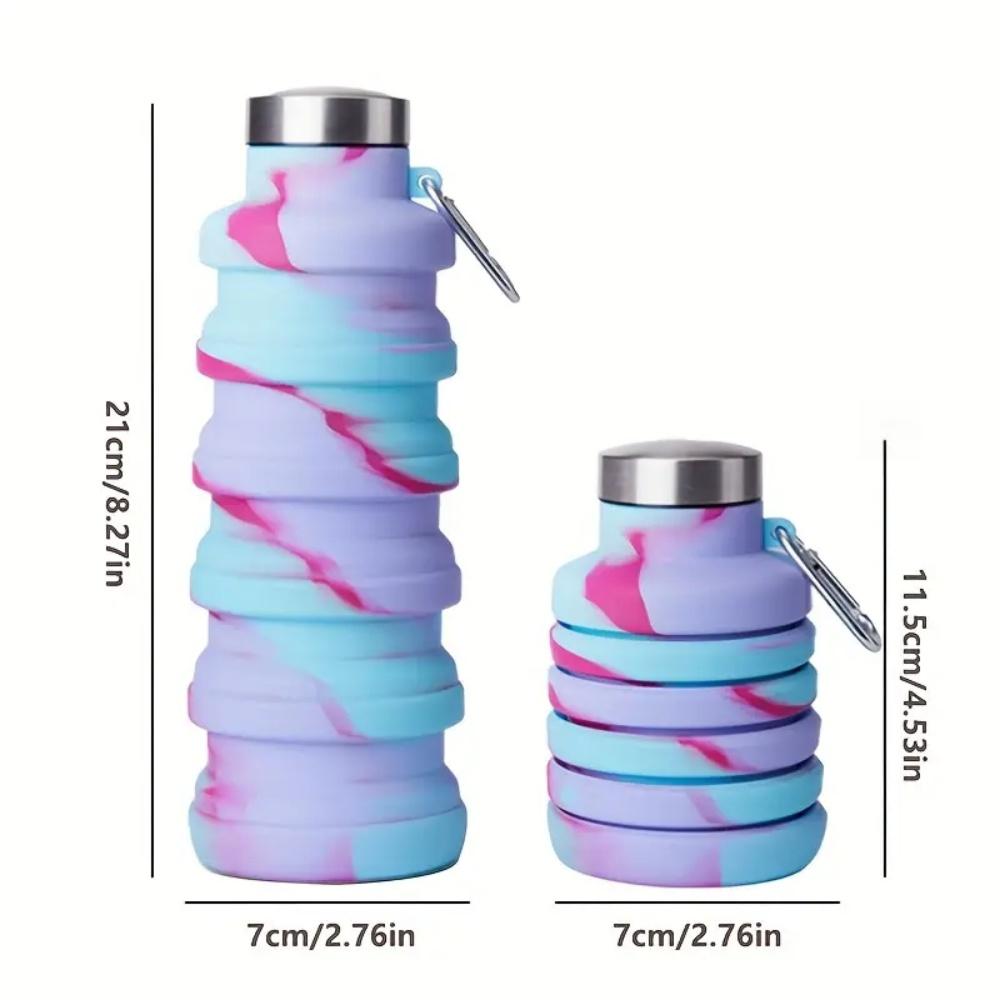 Collapsible Water Bottle, Reuseable BPA Free Silicone Foldable Bottles Portable Hiking Cup For Outdoor Mountaineering Tours