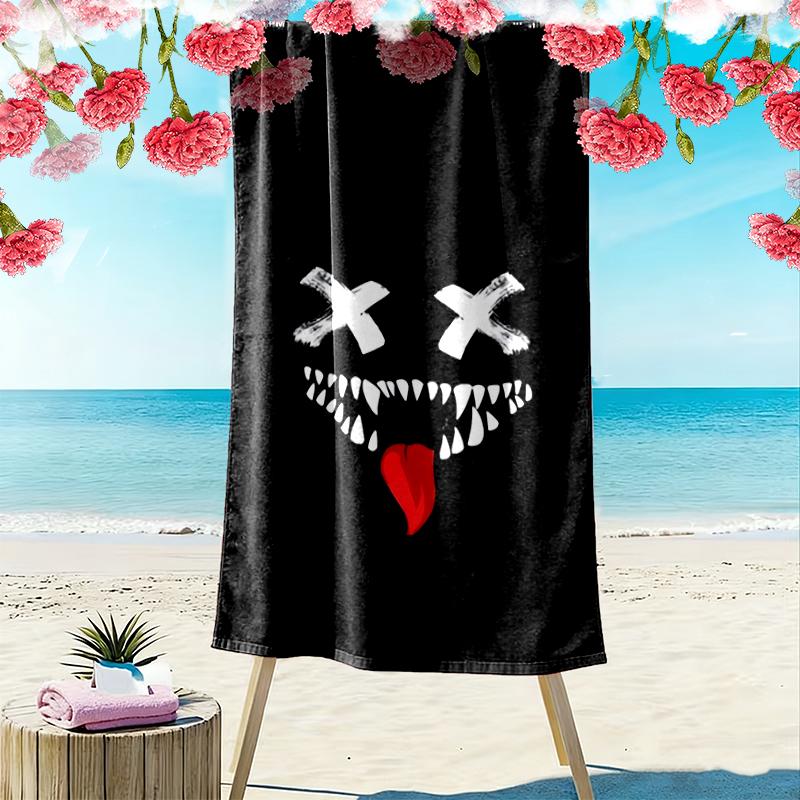 1pc Demon Beach Towel, Soft Beach Towel Suitable for Beach Swimming, Outdoor Camping and Traveling