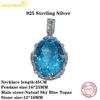 Sace Gems Natual Sky Blue Topaz Pendant 925 Sterling Silver Pendant Necklace for Women Everyday Party Fine Jewelry Gift