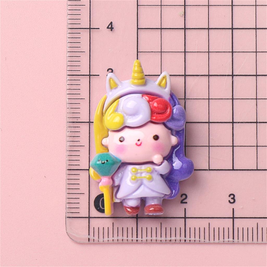 5PCS Resin Colorful Princess Burger Donut Star Cartoon Man Flat Back Stone Figurines Scrapbook DIY Bow Decor Accessories Crafts