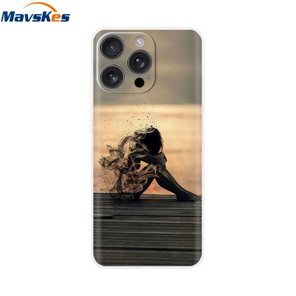For iPhone 16 Pro Case 16 Plus Lovely Heart Soft Silicone TPU Painted Phone Cases for Apple iPhone16 Pro Max Cover Shell New Bag