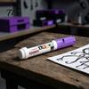 Plastic Surface Paint Pens 12 Colors Flat Tip Marker, Oil Based Broad Pen for Metal Tire Steel Glass Leather, Waterproof Quick Dry Touch Up