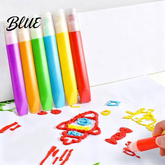 Puffy Texture Art Craft Materials Pens 3D Colors Popcorn Pens 6 Relief Pen for School