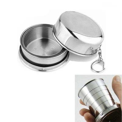 75/140/240ML Edelstahl Teleskopisch Faltbarer Reisebecher Outdoor Flaschen Tasse 1 Stück