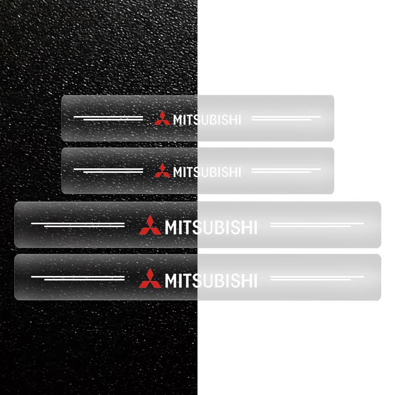 Car Threshold Protector Transparent Decorative Badge Sticker For Mitsubishi Asx Lancer Outlander Pajero Ralliart Car Accessories