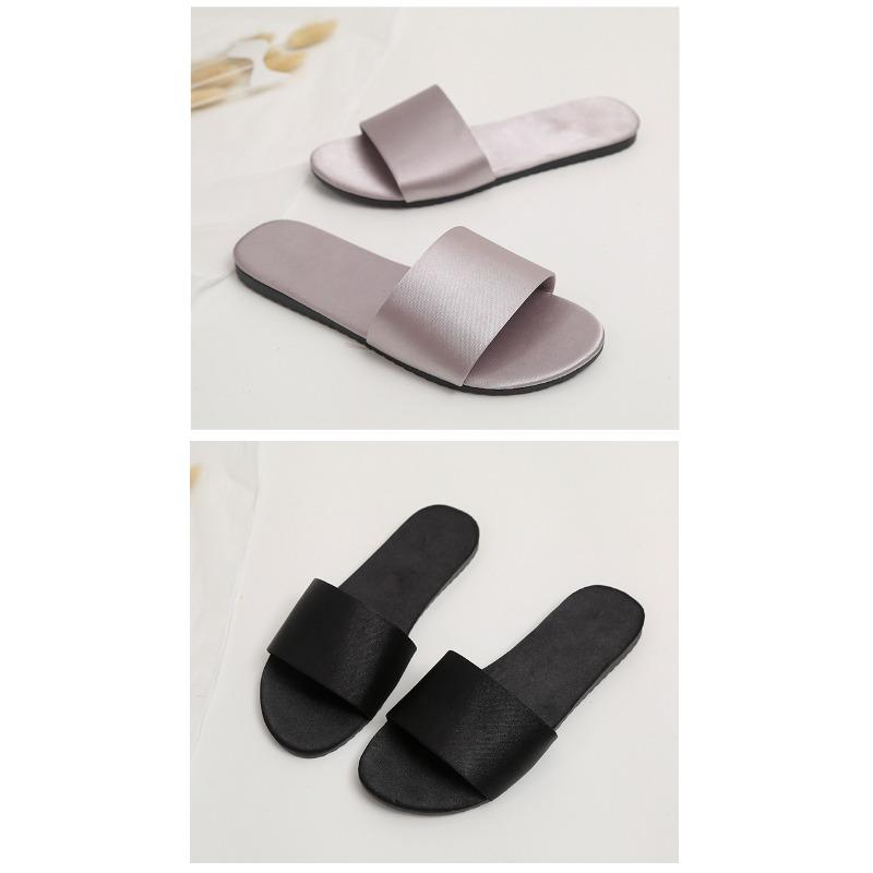 Papuci de vară din mătase dintr-o singură bucată, papuci casual cool, papuci de mărime mare cu fund plat
