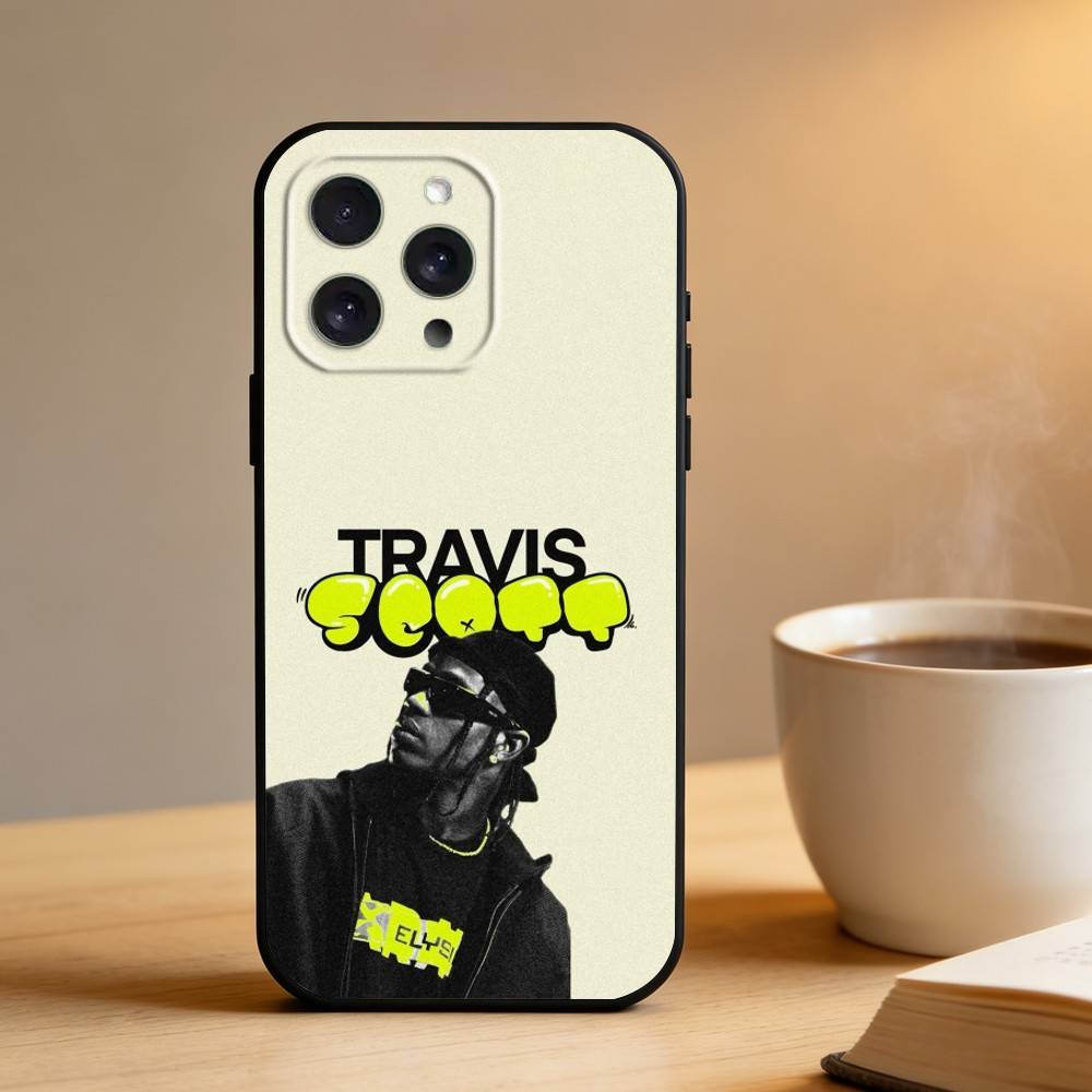 Etui Na Telefon Travis S-Scott Dla iPhone 16,15,14,13,12,17,Pro Max,Plus Silikonowe Czarne Etui