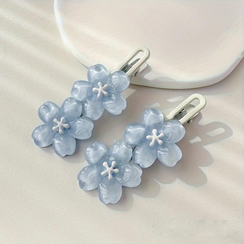 2 little girls transparent cherry blossom hairpin lace clip girl cute flower duck bill clip bangs clip headdress