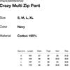 ThIs Is Never That Crazy Multi Zip Pant Navy