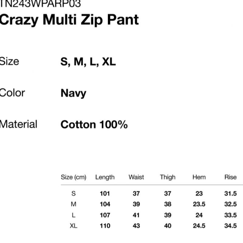 ThIs Is Never That Crazy Multi Zip Pant Navy