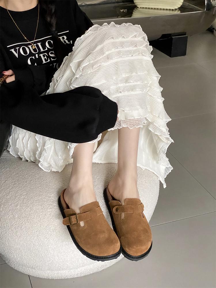 Fashion Slingback Top Quality New Leather ink panties For Women Retro Fashion Summer All-Match Sandals Shoes soft-Soled susal Sandals