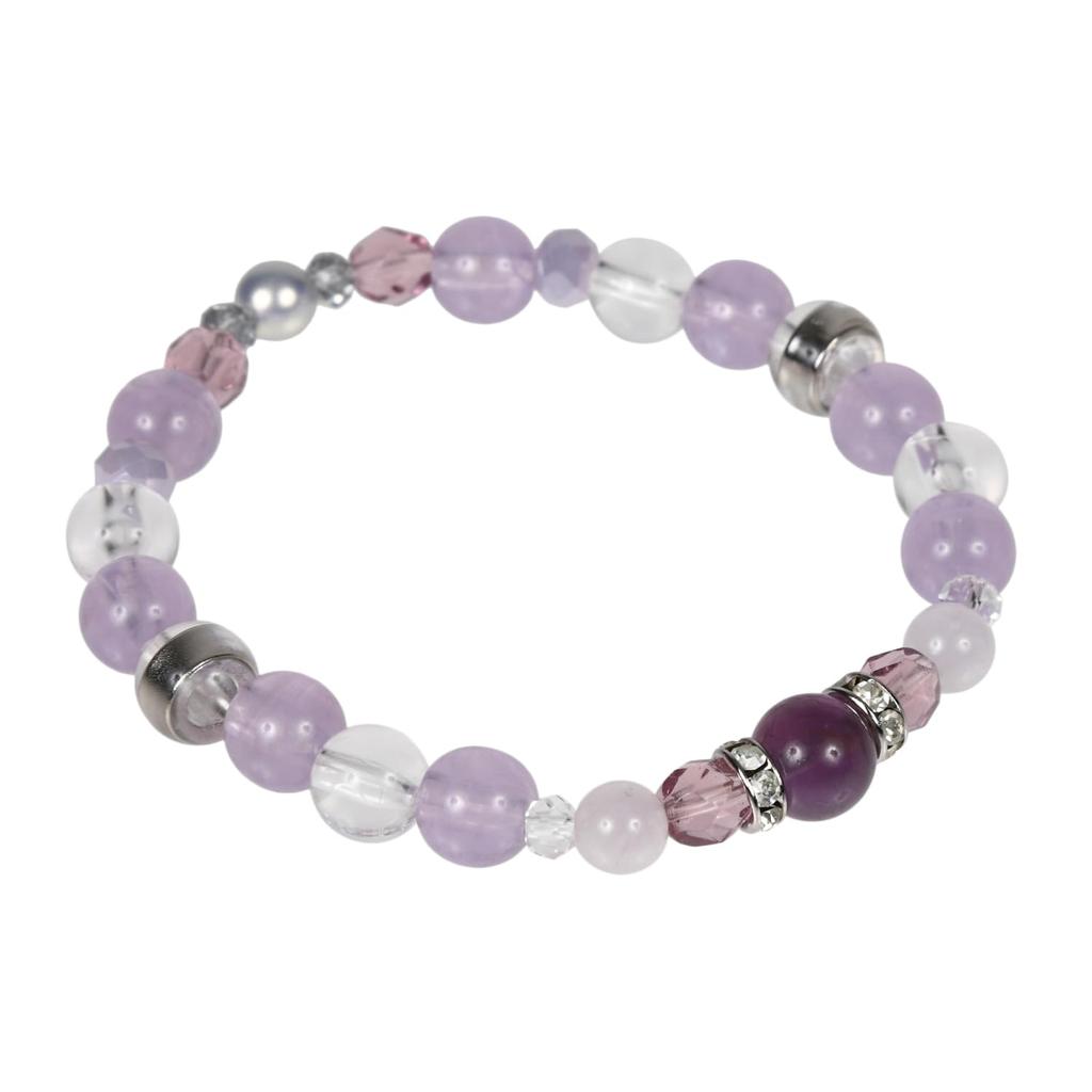 AIR SEVEN Natural Stone Magnetic Loop for Medical Relieves Stiffness and Improves Blood Circulation Women, Device, (Amethyst)