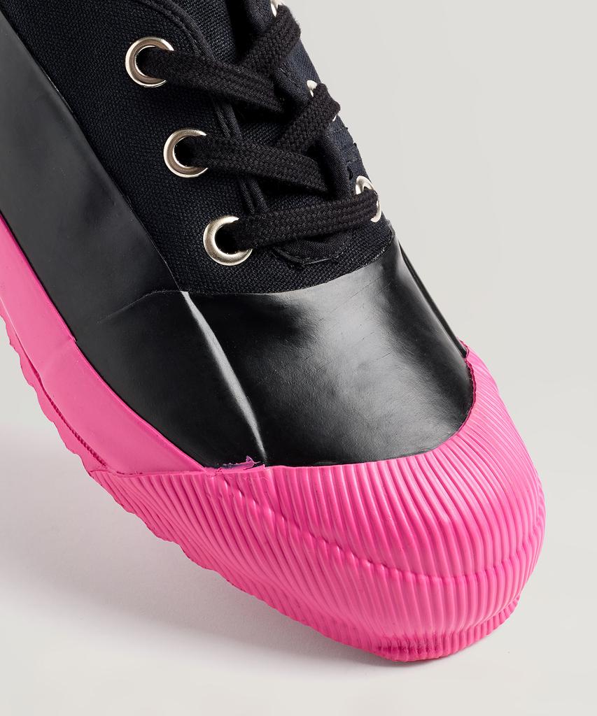 Baskets Basses en Caoutchouc Novesta Noir/Rose