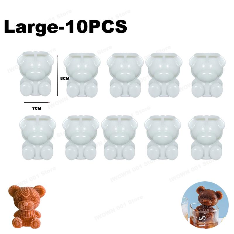 Cute 3D Bear Shape Silicone Ice Cube Mold Ice Grinder Ice Cream Making Molds Cold Drink Coffee DIY Tools for Home Use