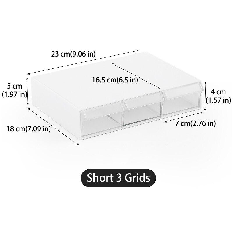 1PC Under Desk Drawer Type Sundries Organizer Box Stick Way Transparent Drawer Multi-grid Storage Box