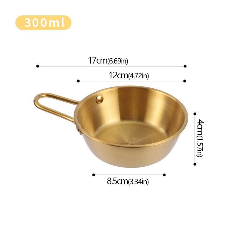 304 Nerezová miska na korejskou kuchyni pro domácnost s rukojetí Misky na rýžové víno Omáčka Kořenící pokrm Servírování jídla Kuchyňské nádobí