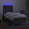 Maison Exclusive - Sommier à lattes de lit et matelas et LED Gris foncé 100x200 cm